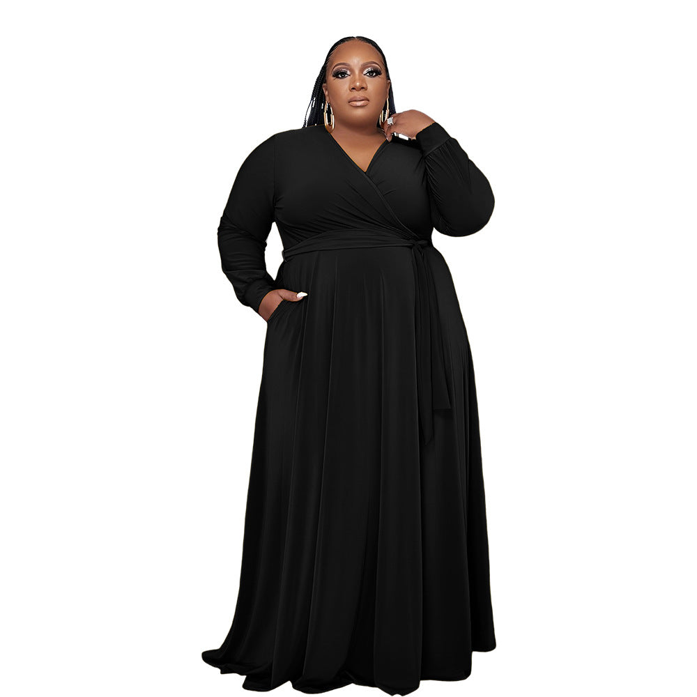 Casual Women's plus Size Dress with Pockets