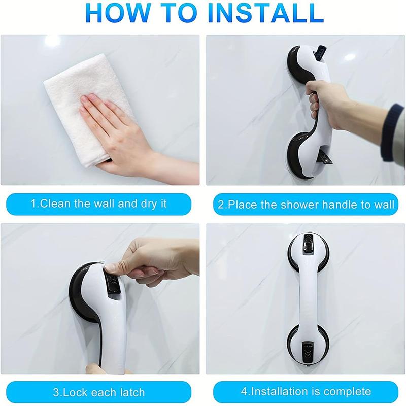 1 Piece Bathroom Suction Cup Handle, Bathroom Grab Bar, Shower Handle With Strong Suction Cup For Home Bathroom Improvement