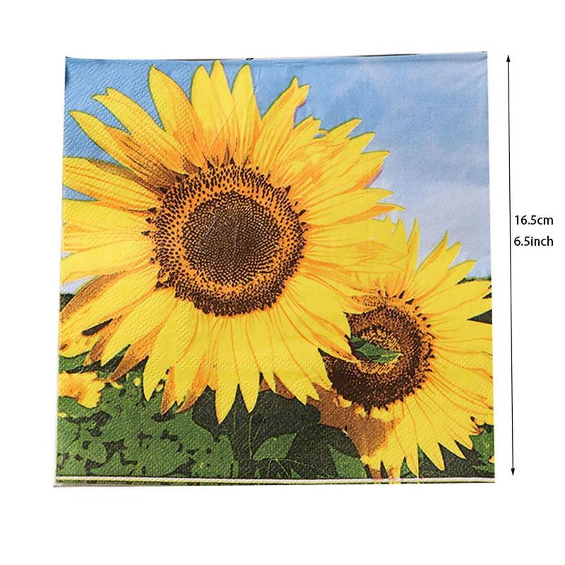 20pcs Square Sunflower Napkin