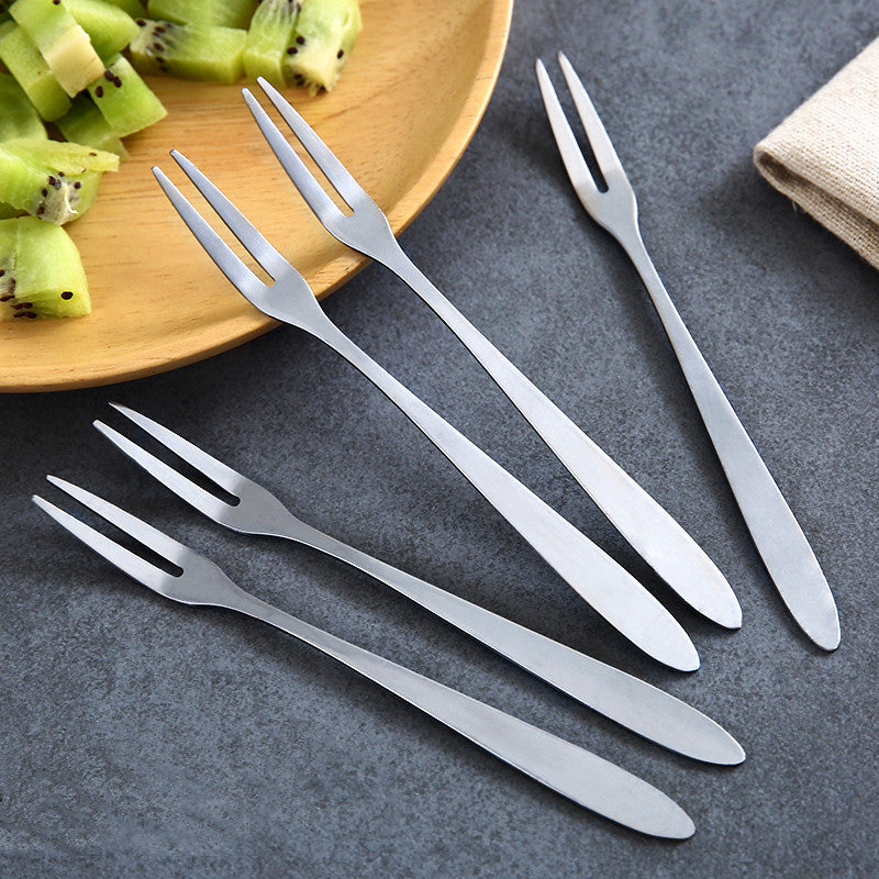 10pcs Stainless Steel Mini Fork, Durable Portable Dessert Fork, Kitchenware Cutlery for Home Use