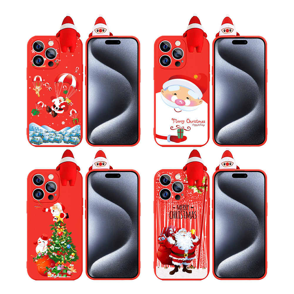 Christmas Case for iPhone 14 Pro, Merry Christmas Soft Silicone TPU 3D Cute Pretty Cute Flexible Protective Case for iPhone 14 Pro, Santa Claus