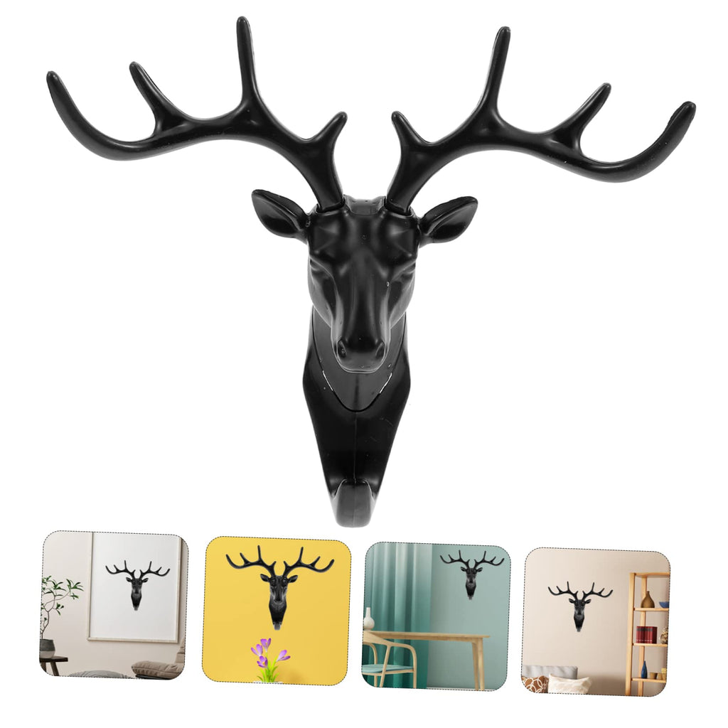 1PCS Deer nail-free hook, door rear hook, wall key rack bracket, wall hanger hook, decorative wall hook, wall-mounted antler clothes hanger hook, clothes drying rack, multifunctional 3D