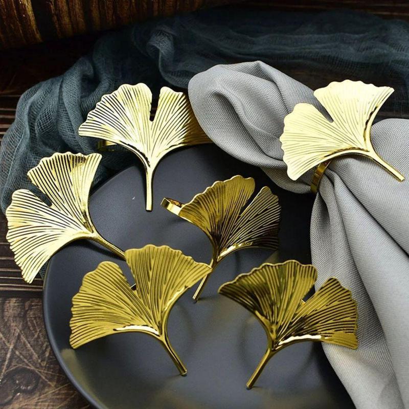 4pcs Leaf Shaped Napkin Ring