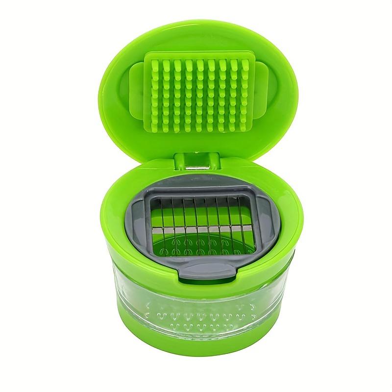 1 Piece Mini Garlic Press, Manual Garlic Chopper, Multifunctional Onion Chopper with Storage Container