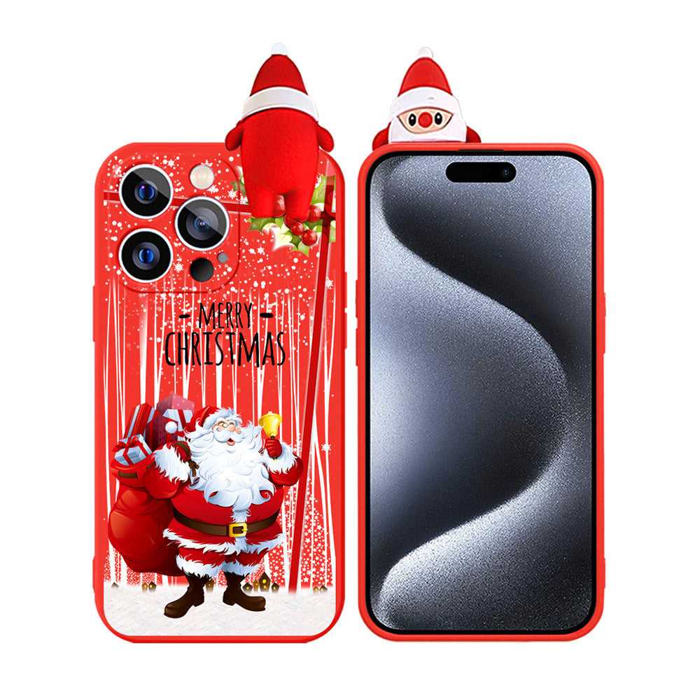 Christmas Case for iPhone 14 Pro, Merry Christmas Soft Silicone TPU 3D Cute Pretty Cute Flexible Protective Case for iPhone 14 Pro, Santa Claus