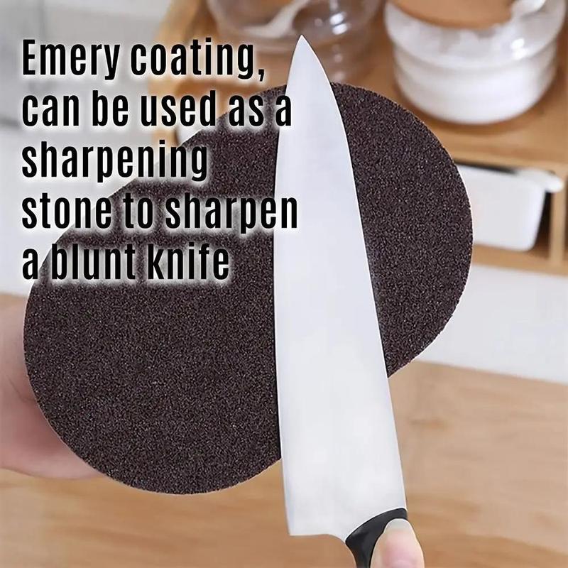 1 piece of emery sponge with handle, magic scrubbing pot and bowl cleaning, decontamination and black dirt cleaning pot bottom cleaning brush.