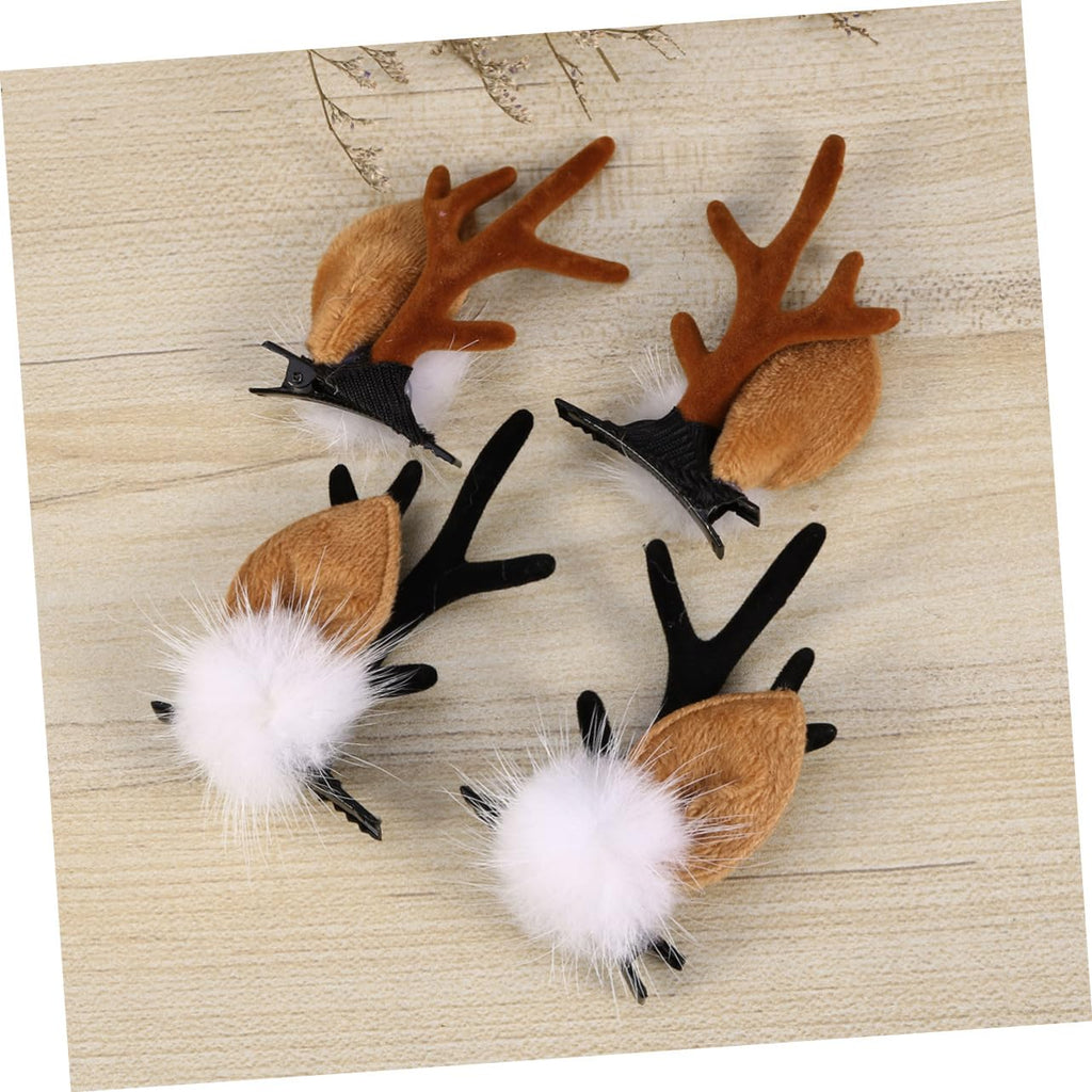 2 pairs of new cute elk antler hair clips, Christmas fresh deer antler hair hoop hair accessories