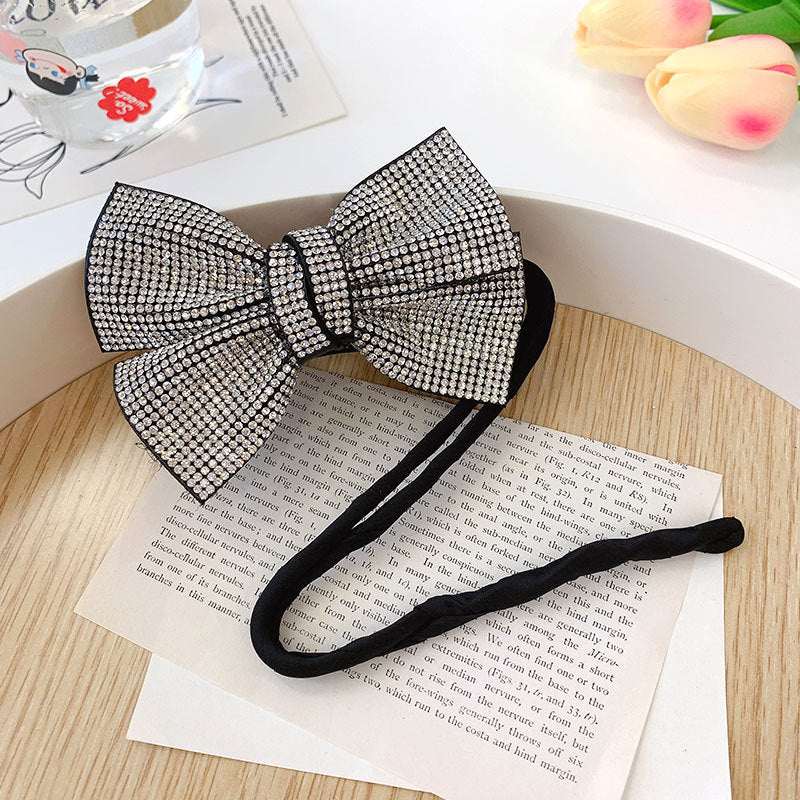 Bow Tie Hair Iron Womens Hair Clips Small Bun Maker for Hair Bowknot Bun Maker Girls Hair Bun Shaper Hair Bun Making Tool Hair Bun Clip Bow Hair Tie Miss Modeling Headband Crystal