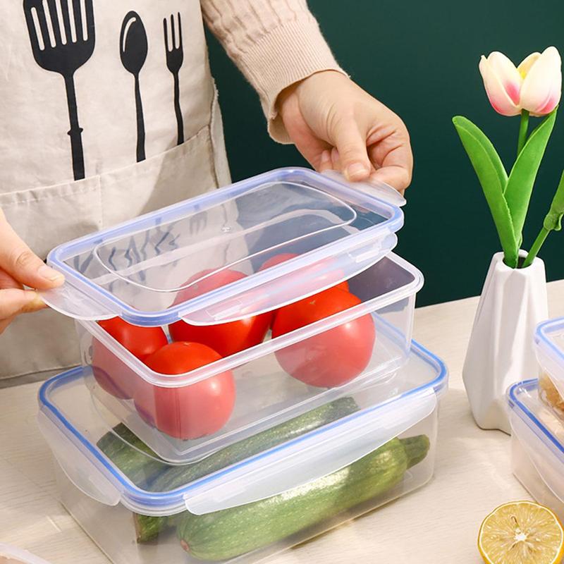 1 Piece Clear Food Storage Box with Lid, Refrigerator Fresh-keeping Box, Rectangular Food Container for Kitchen