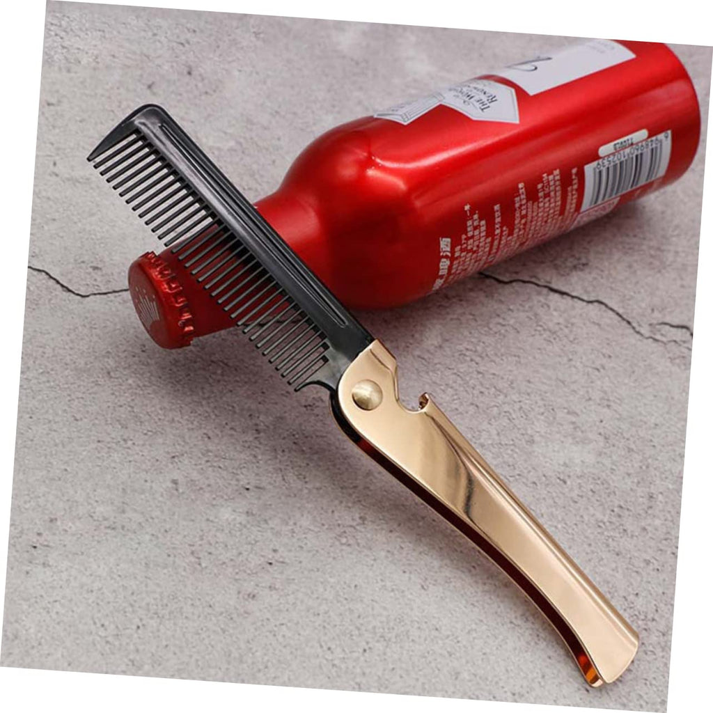 Anti-static Hair Comb Hair Straightener Brush Men Comb Fine Tooth Folding Beard Comb for Men Detangling Brush Mens Combs for Hair Anti-static Comb Pocket Comb Stainless Steel Man