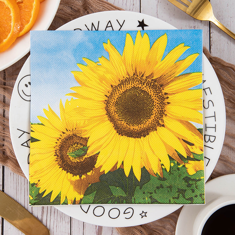 20pcs Square Sunflower Napkin