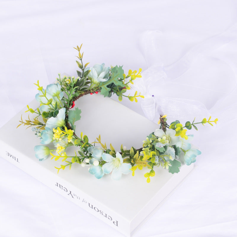 1pc Baby's Breath Garland Sunflower Wreath Kids Hair Decor Sunflower Garland Baby Sunflower Headband Performance Garland for Kid Sunflower Baby Bow Hair Ring Fabric Bride Girl