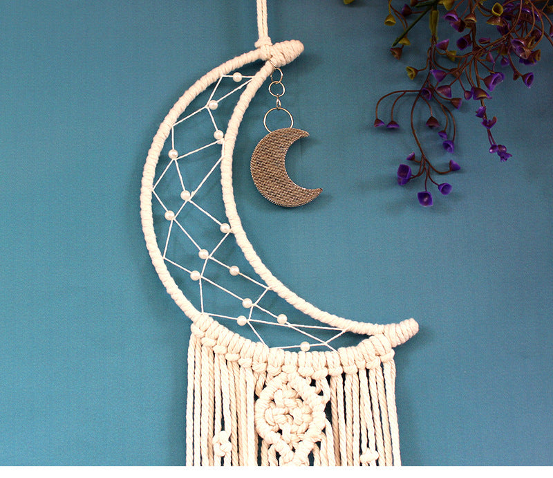 1 Piece Moon & Dream Catcher Decor Hanging Decor, Boho Style Wall Hanging Dream Catcher, Decorative Pendant for Home Office Living Room Bedroom