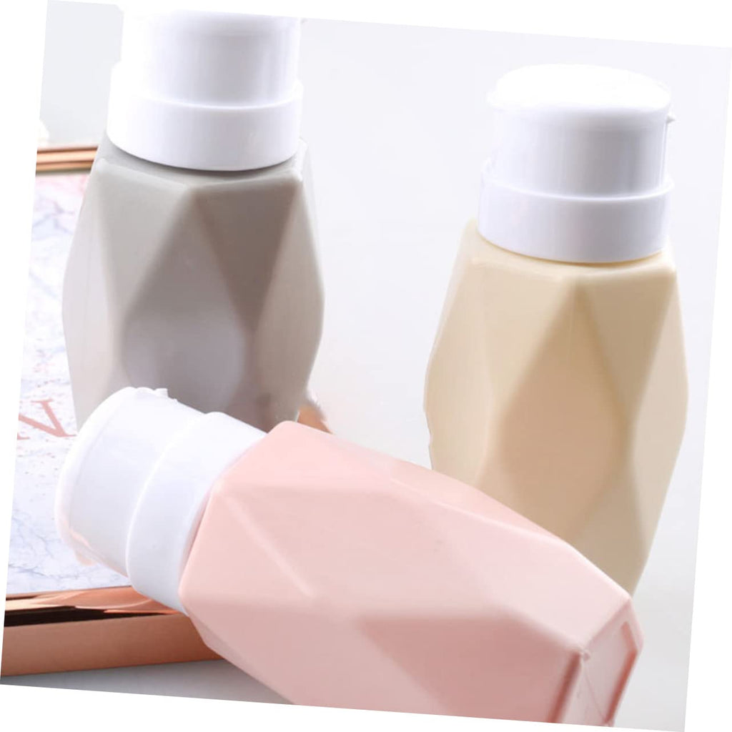 4 Pcs Push Down Pump Bottle Liquid Pump Bottle Cosmetiquera Dispenser Empty Bottle Nail Polish Remover Bottle Makeup Brishes Nail Polish Bottle Toiletries Bottled with Lock