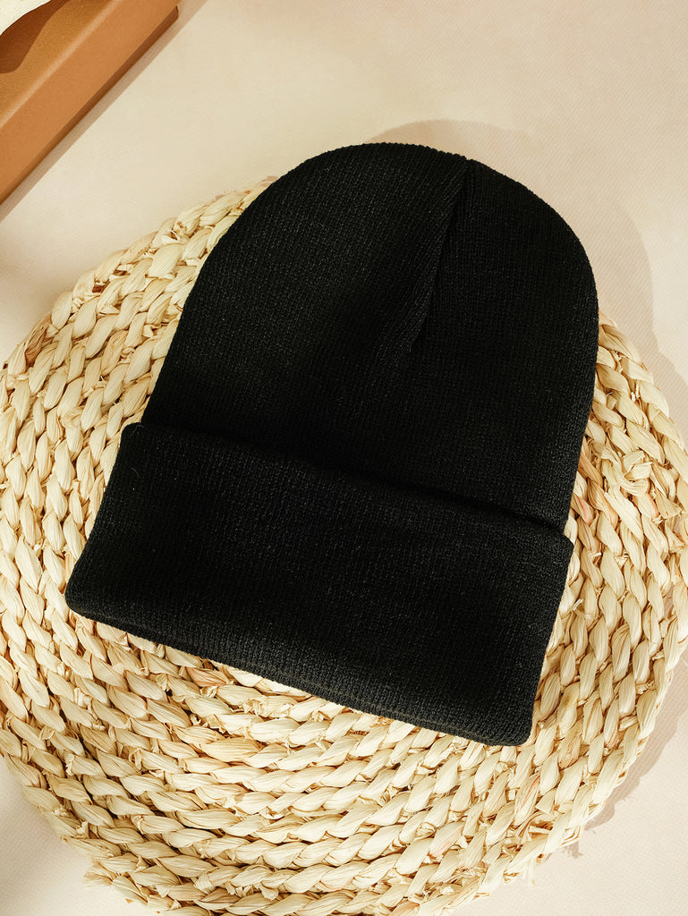 Hat for Daily Wear, 1 Piece Simple All-match Cozy Warm Knit  for Fall & Winter, Casual Cuffed Hat for Women & Men, Fashion Trendy Warm Hat