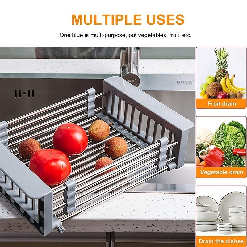 1 piece retractable sink drain basket, multifunctional sink basket, kitchen utensils and gadgets