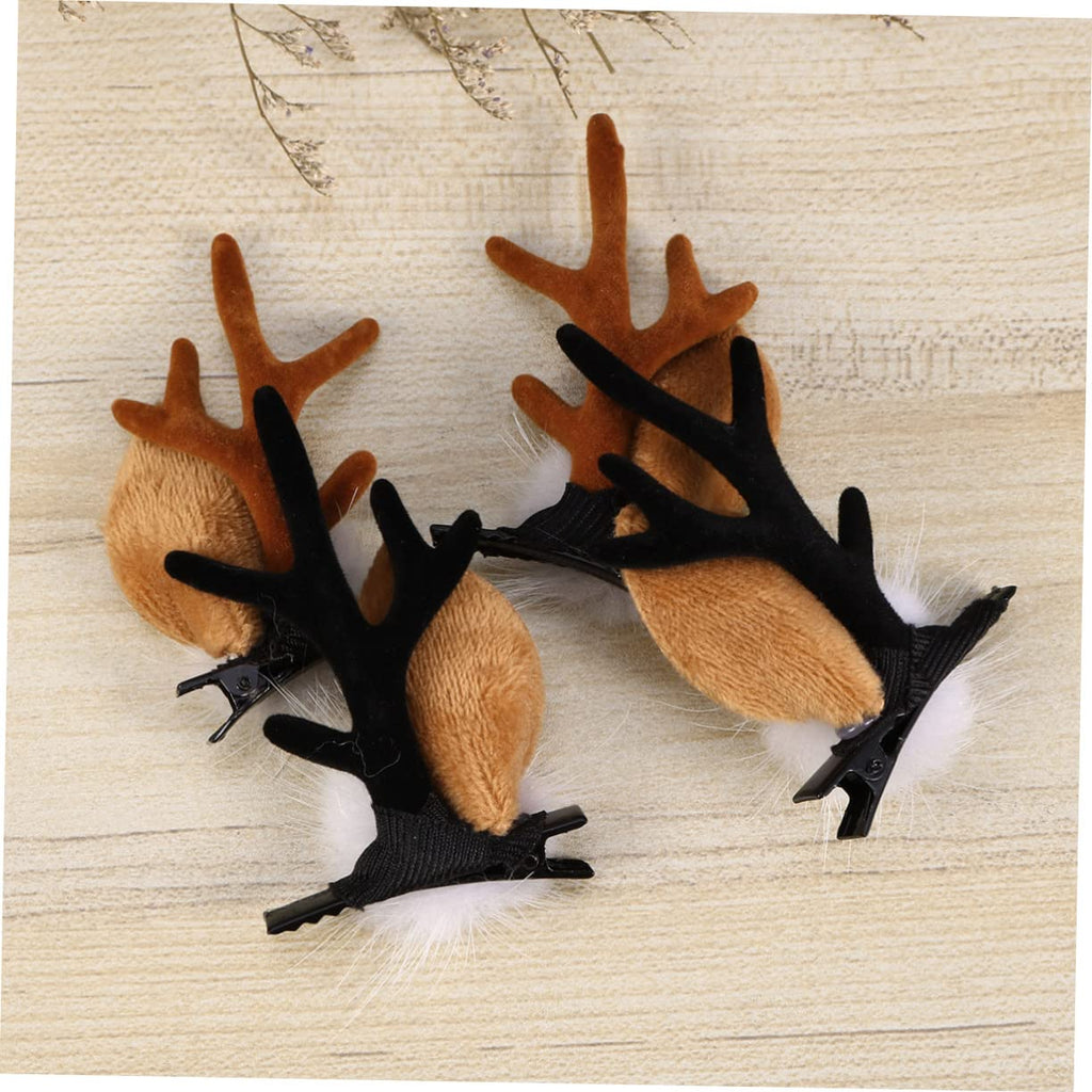 2 pairs of new cute elk antler hair clips, Christmas fresh deer antler hair hoop hair accessories