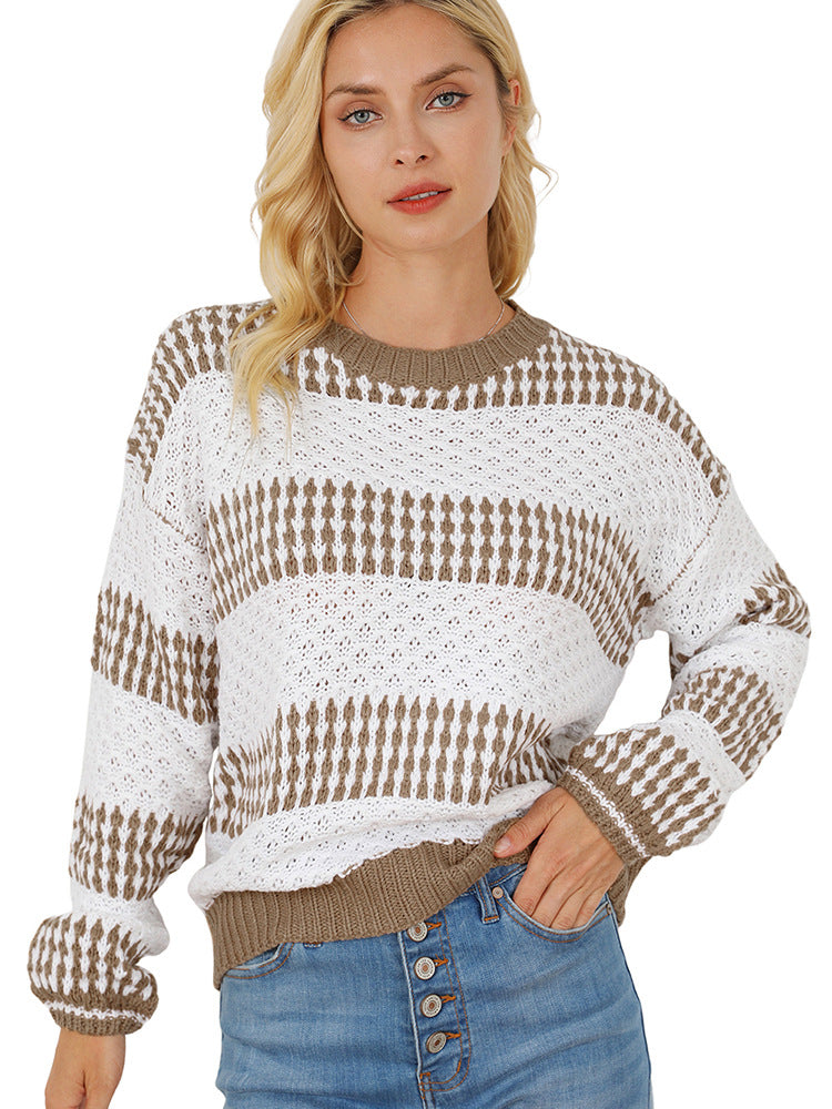 Cozy Fall Sweaters, Lady Cute Knitting Sweaters, Casual Comfort Long Sleeve Round Neck Jumper for Fall & Winter, Womenswear Knitwear Tops