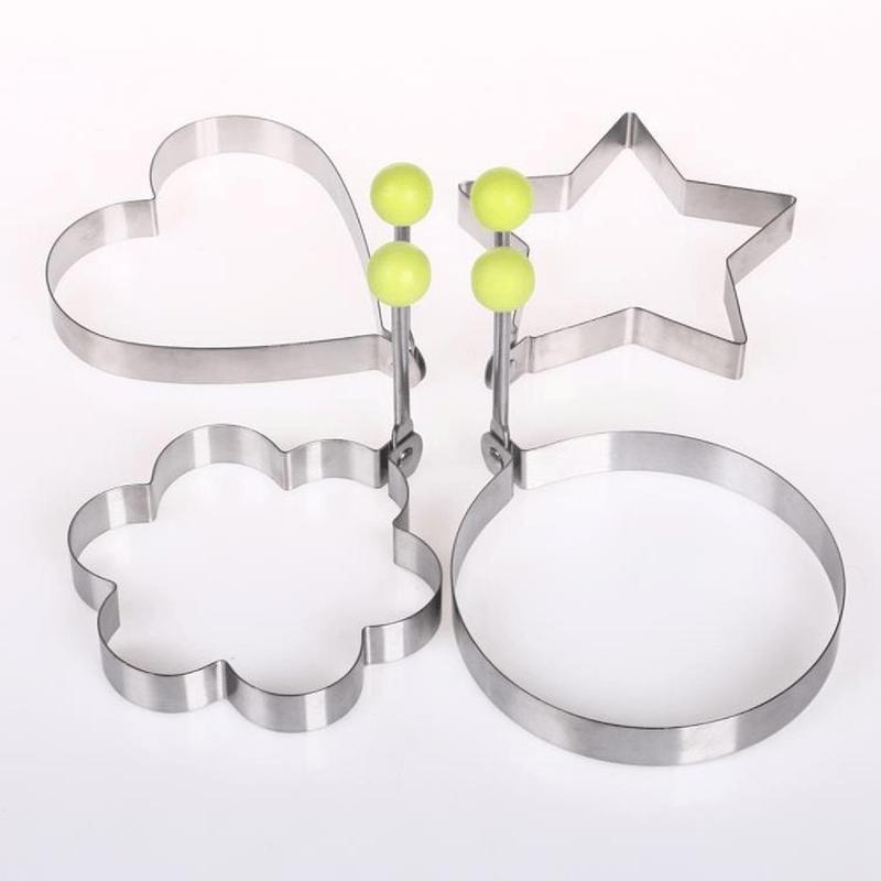 5pcs Egg Rings, Star & Heart Shaped Egg Frying Rings, Egg Frying Mold, Household Egg Utensils, Kitchen Gadgets, Kitchen Accessories