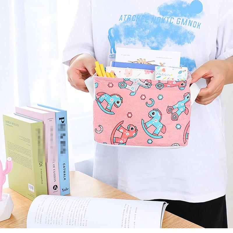 1 Piece Cartoon Pattern Storage Basket, Cute Storage Basket, Home Organizers For Cosmetic, Book, And Small Obiects