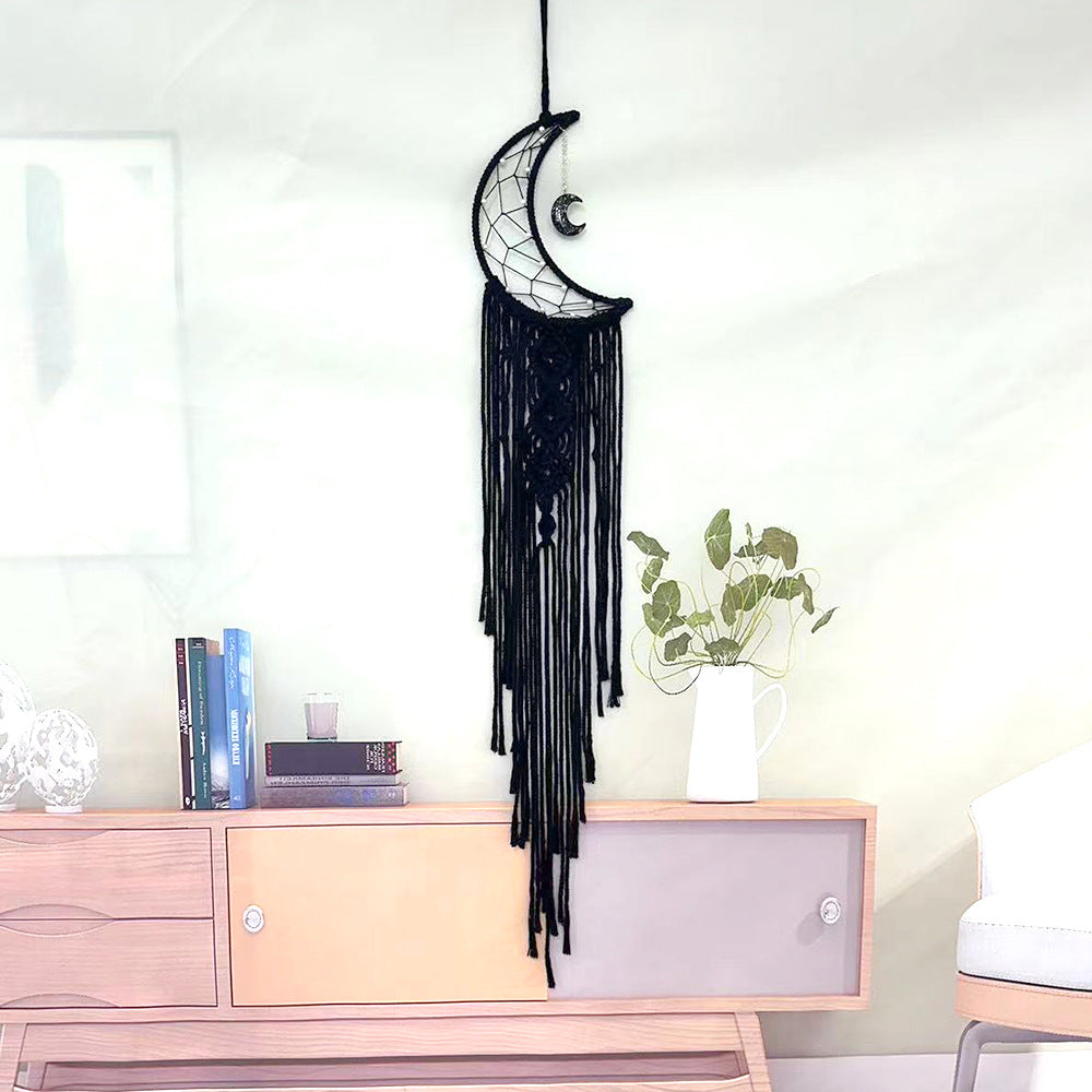 1 Piece Moon & Dream Catcher Decor Hanging Decor, Boho Style Wall Hanging Dream Catcher, Decorative Pendant for Home Office Living Room Bedroom