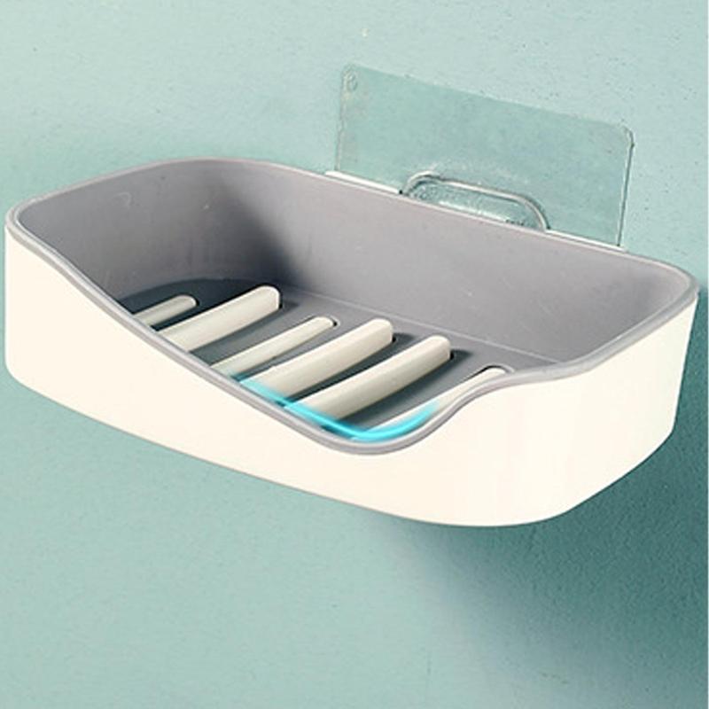 1 Piece Wall Mounted Soap Dish, Plastic Soap Bar Holder, Bathroom Soap Storage Box, Home Supplies