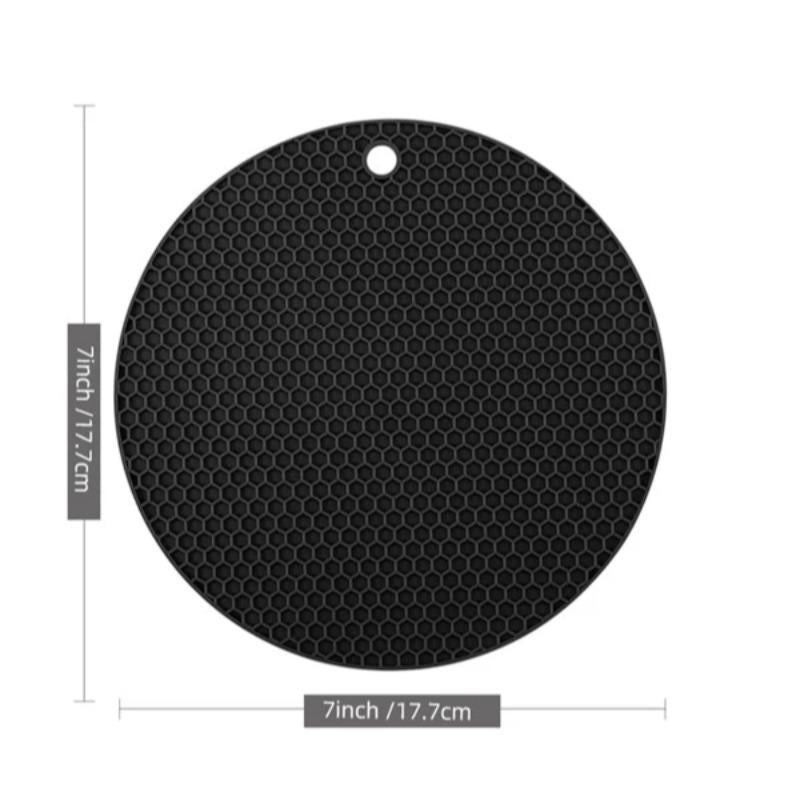 1 Piece Round Silicone Pot Mat, Honeycomb Shaped Heat Insulation Trivet, Placemat for Pot Pan Countertop Protector