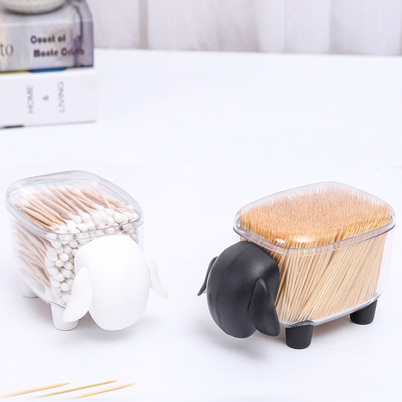 1 Piece Plastic Sheep Design Storage Box, Mini Transparent Desktop Storage Box, Portable Storage Box For Toothpicks & Sundries