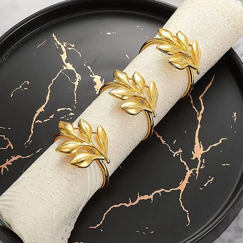 4pcs Leaf Shaped Napkin Ring