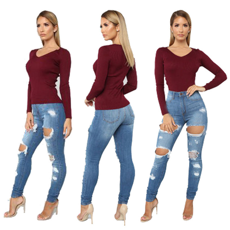 Women's Ripped Denim Jeans