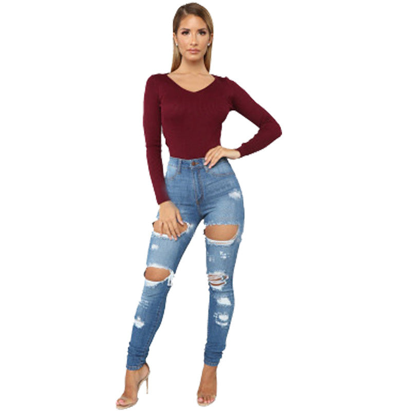 Women's Ripped Denim Jeans