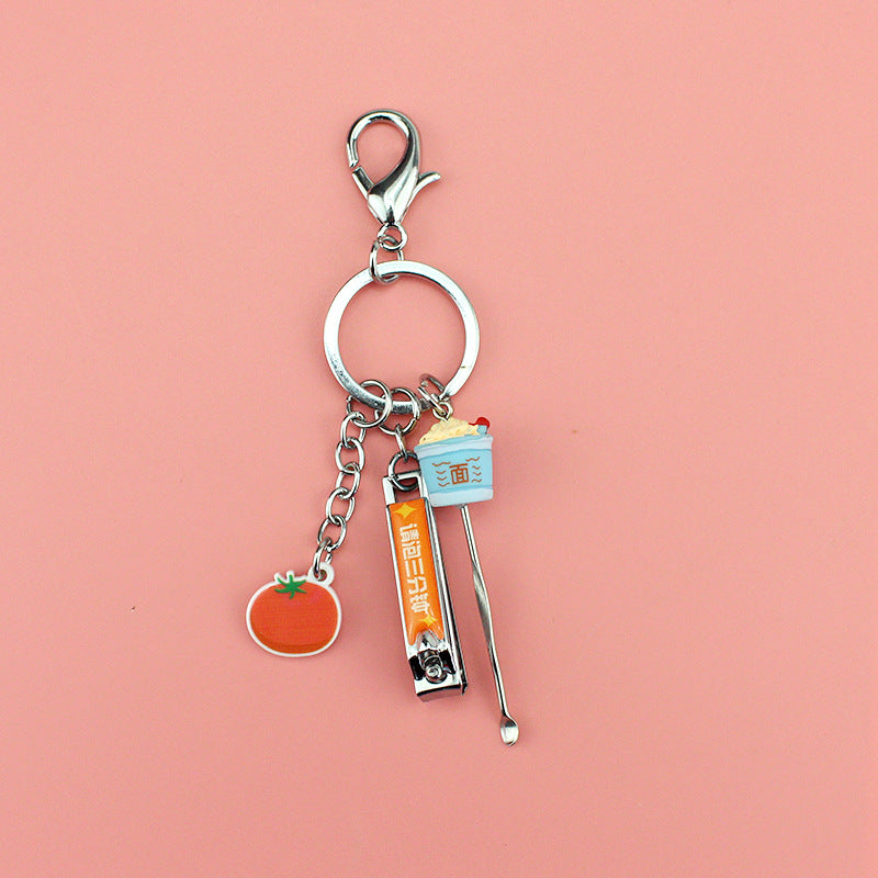 Creative Multifunctional Keychain with Nail Clippers Cute Animal Earpick Men Women Cars and Bags Key Pendants