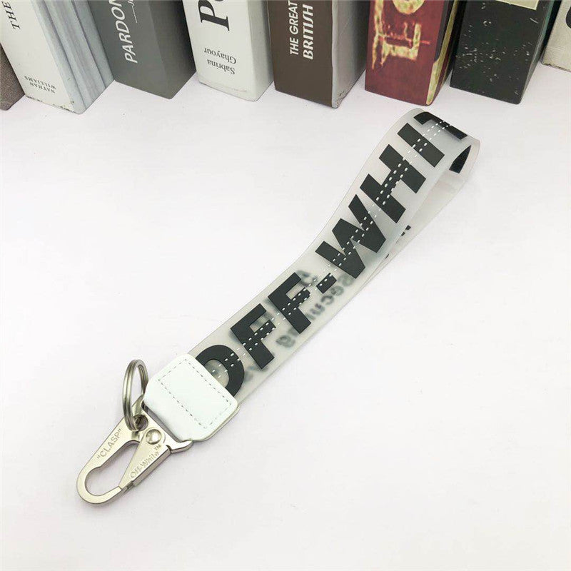 Fashion Brand off White Keychain Plastic Transparent Epoxy Three-Dimensional Letters PVC Mobile Phone Pendant