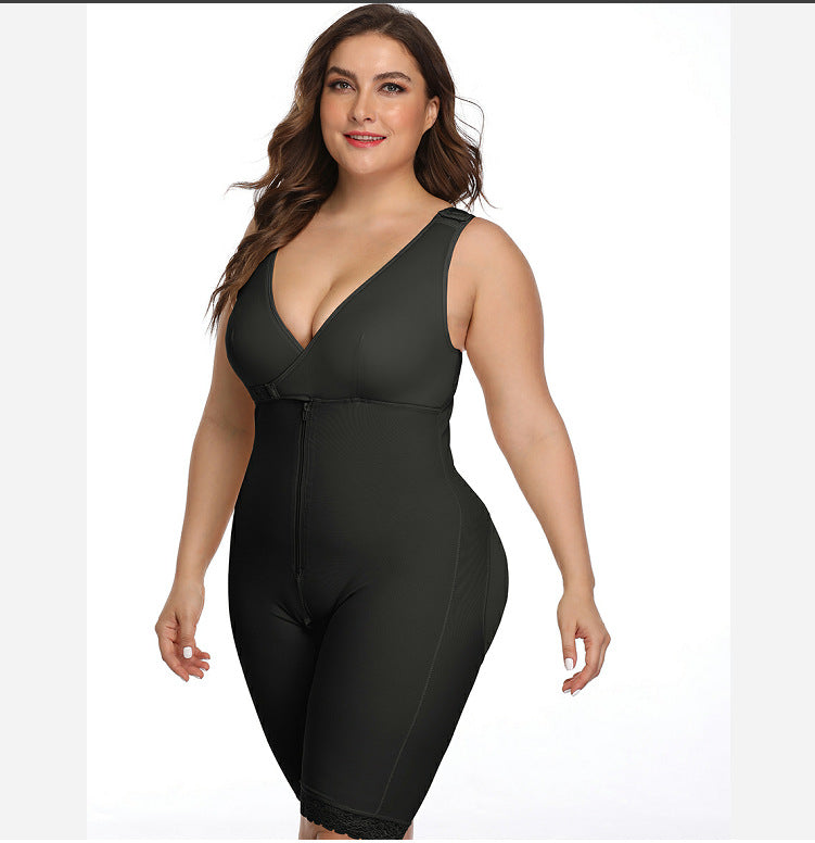 Body shaper one-piece women's summer thin section abdomen corset waist and hip one-piece tights