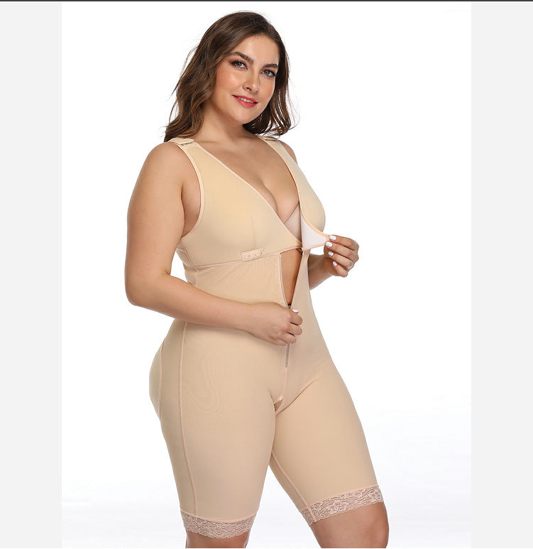 Body shaper one-piece women's summer thin section abdomen corset waist and hip one-piece tights