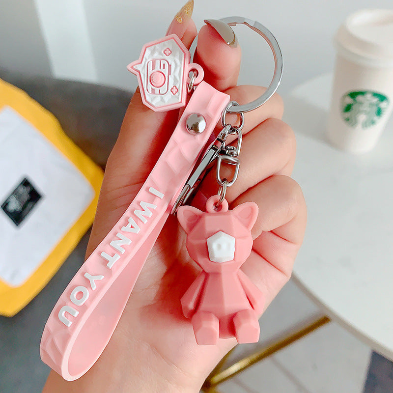 Creative Doll Cute Cinnamoroll Babycinnamoroll Cartoon Key Chain Circle Car Men's and Women's Schoolbags Small Pendant Gift