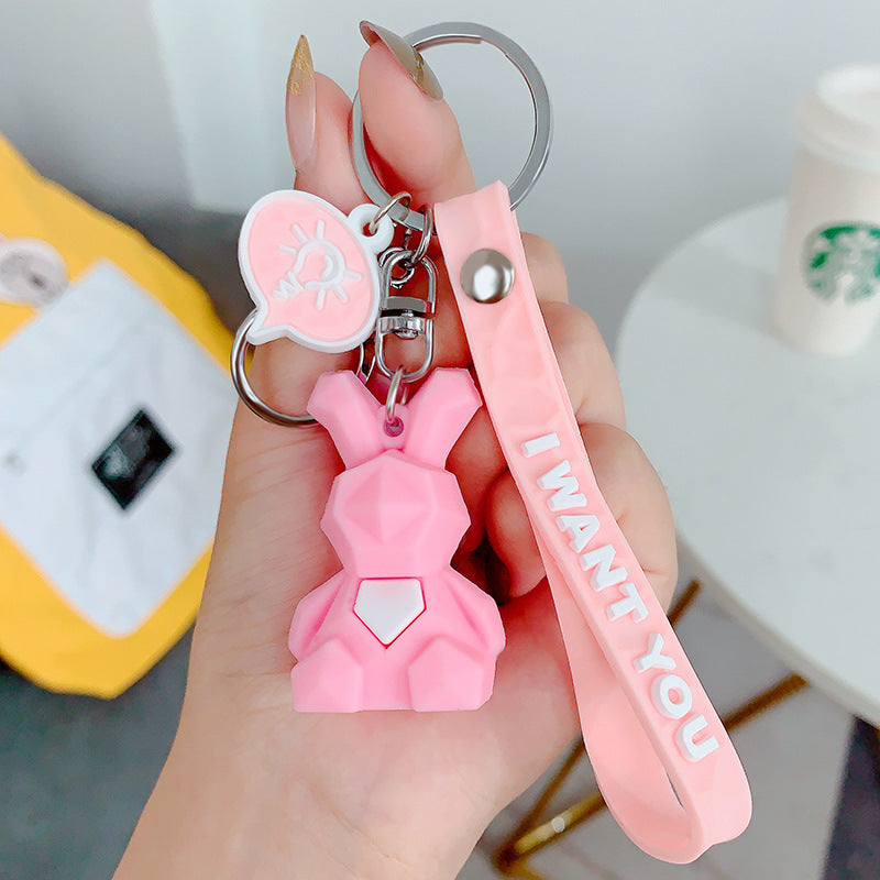 Creative Doll Cute Cinnamoroll Babycinnamoroll Cartoon Key Chain Circle Car Men's and Women's Schoolbags Small Pendant Gift