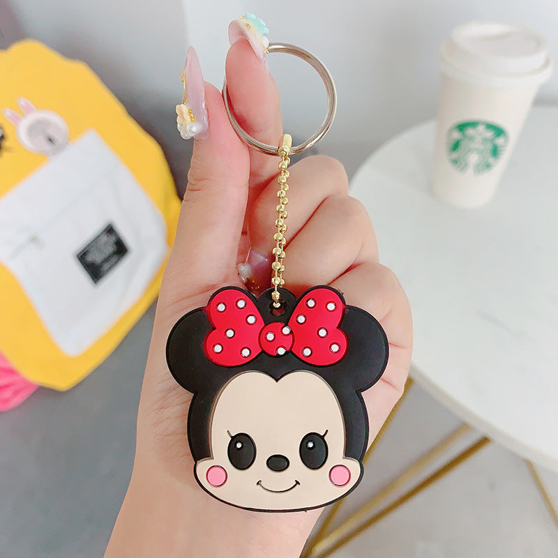 Cartoon Silicone Large Sized Creative Key Cover Household Door Access Control Key Protective Cover Mickey Key Chain Pendant