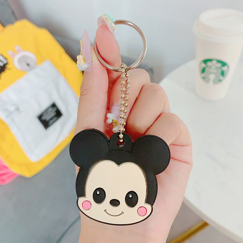 Cartoon Silicone Large Sized Creative Key Cover Household Door Access Control Key Protective Cover Mickey Key Chain Pendant