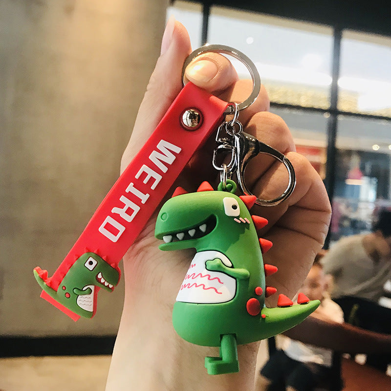 Creative Cartoon Dinosaur Doll Keychain Men and Women Car Shape School Bag Cute Pendant Gift Stall Products