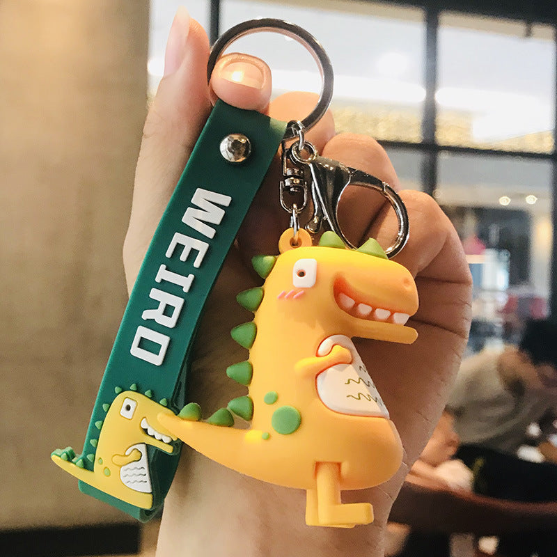 Creative Cartoon Dinosaur Doll Keychain Men and Women Car Shape School Bag Cute Pendant Gift Stall Products