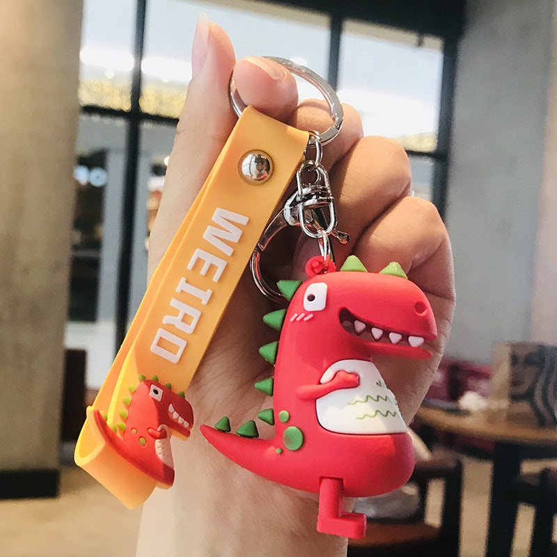 Creative Cartoon Dinosaur Doll Keychain Men and Women Car Shape School Bag Cute Pendant Gift Stall Products