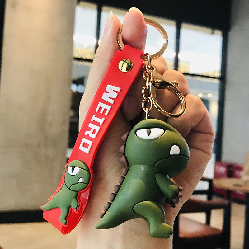 Creative Cartoon Dinosaur Doll Keychain Men and Women Car Shape School Bag Cute Pendant Gift Stall Products