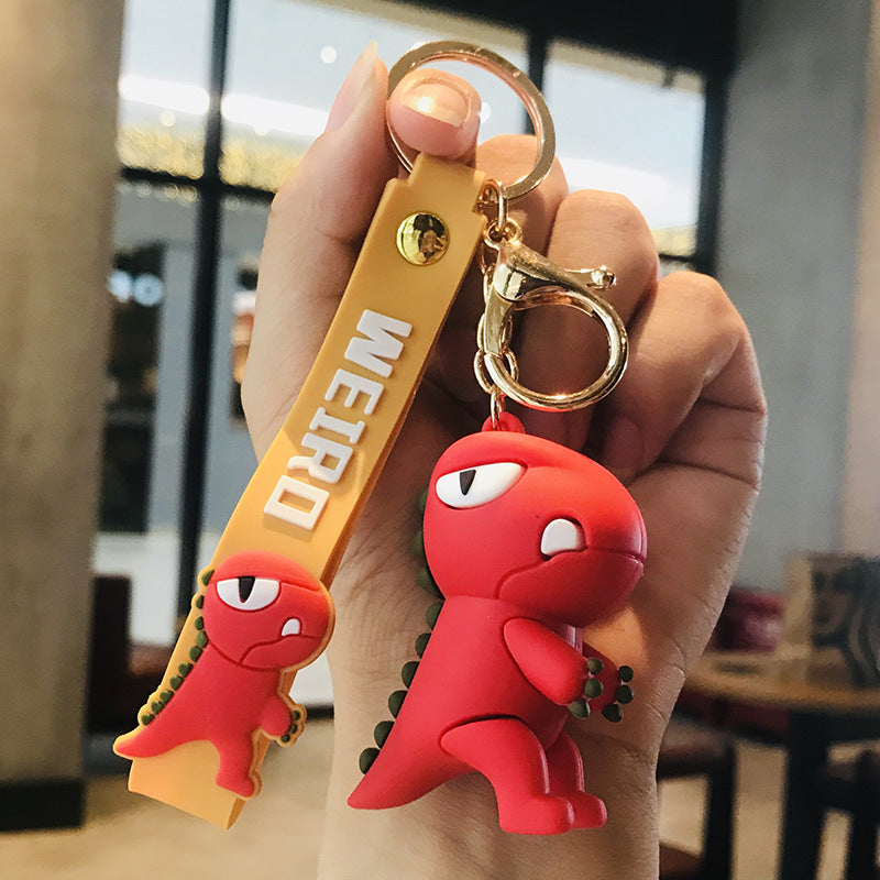 Creative Cartoon Dinosaur Doll Keychain Men and Women Car Shape School Bag Cute Pendant Gift Stall Products