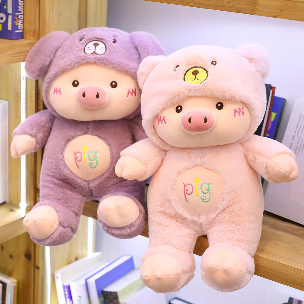 Cute Pig Hooded Plush Toy Doll Internet Celebrity Piggy Doll Ragdoll