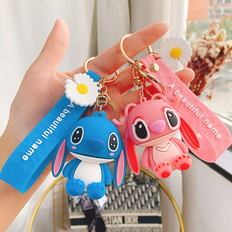 Cute Stitch Figurine Doll Cartoon Key Chain Car School Bag Bag Charm Fashion Printing Small Gift