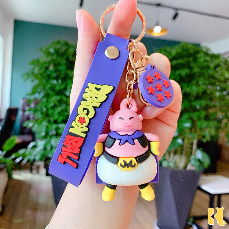 Cartoon Anime Dragon Ball Silicone Doll Keychain Pendant Cute PVC Car Key Chain Bag Ornaments