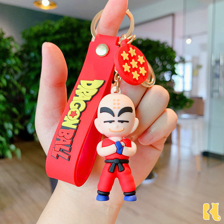 Cartoon Anime Dragon Ball Silicone Doll Keychain Pendant Cute PVC Car Key Chain Bag Ornaments