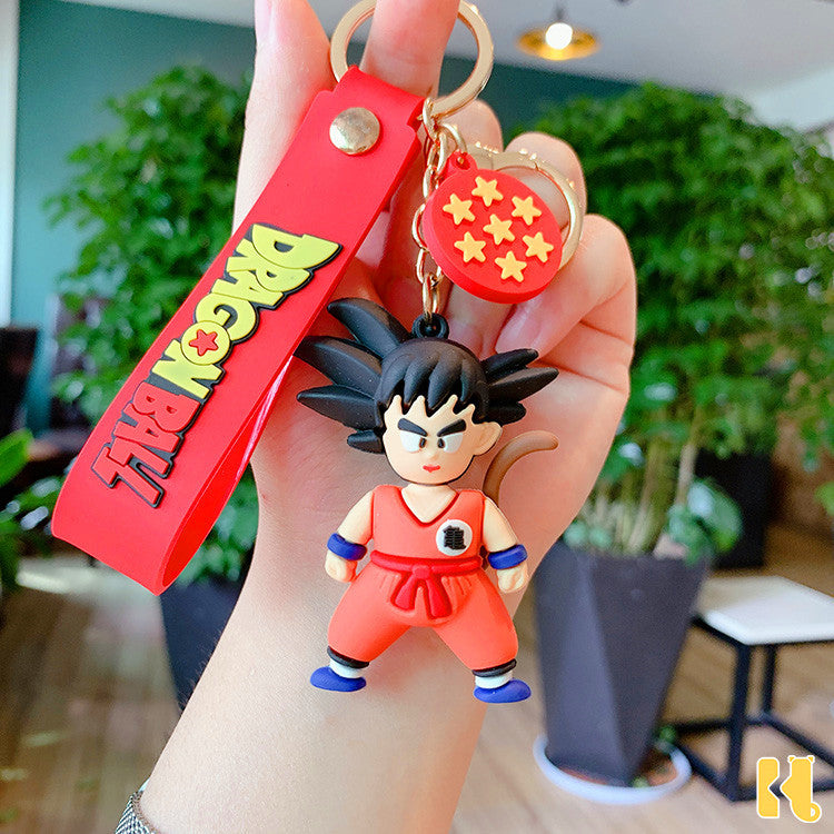 Cartoon Anime Dragon Ball Silicone Doll Keychain Pendant Cute PVC Car Key Chain Bag Ornaments