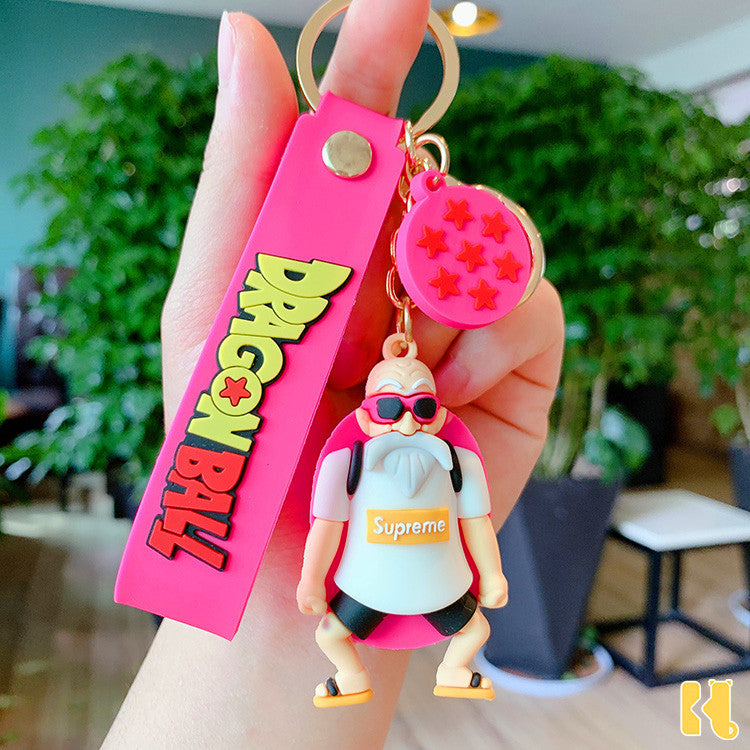 Cartoon Anime Dragon Ball Silicone Doll Keychain Pendant Cute PVC Car Key Chain Bag Ornaments